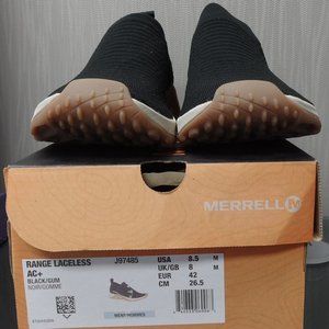 Merrell Range Laceless AC+ in black Mens Sz-8.5 unworn and NEW